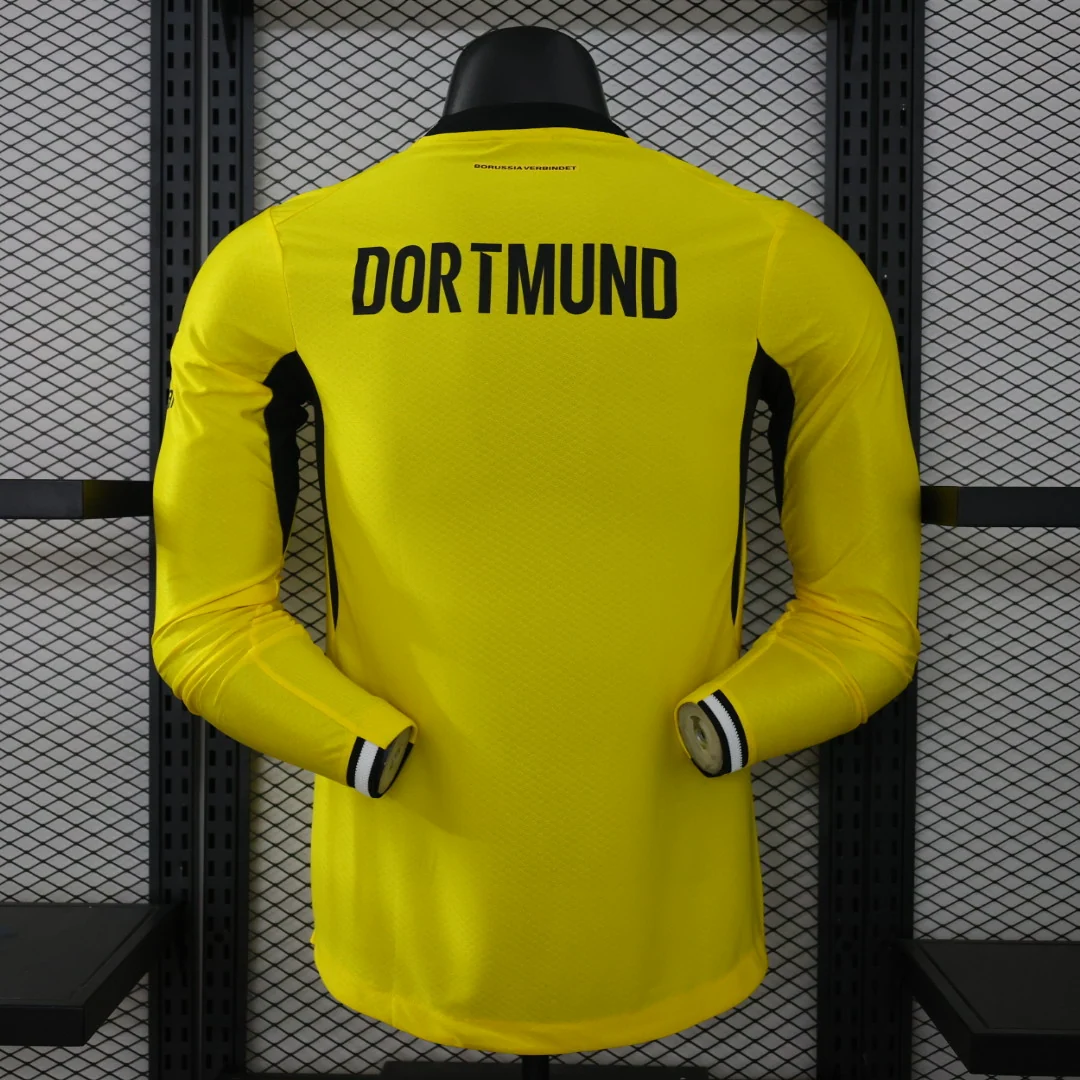 Borussia Dortmund 2026/27 Home Football Jersey – Long Sleeve back view