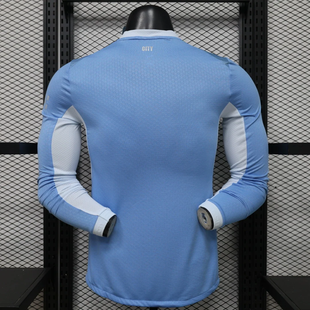 Manchester City 2026/27 Home Football Jersey – Long Sleeve back view