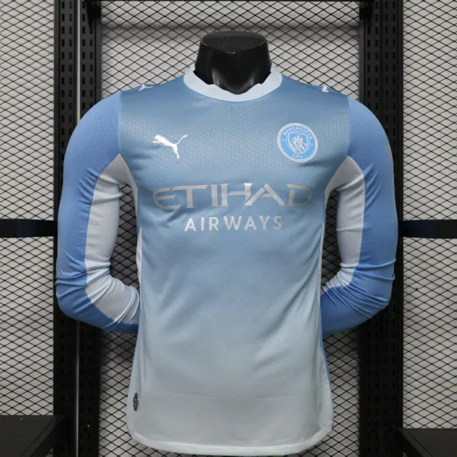 Manchester City 2026/27 Home Football Jersey – Long Sleeve front view