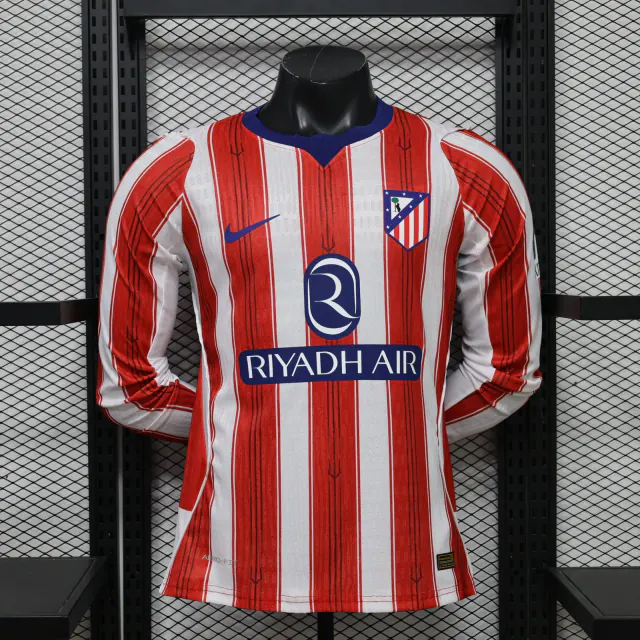 Atletico Madrid 2026/27 Home Football Jersey – Long Sleeve front view
