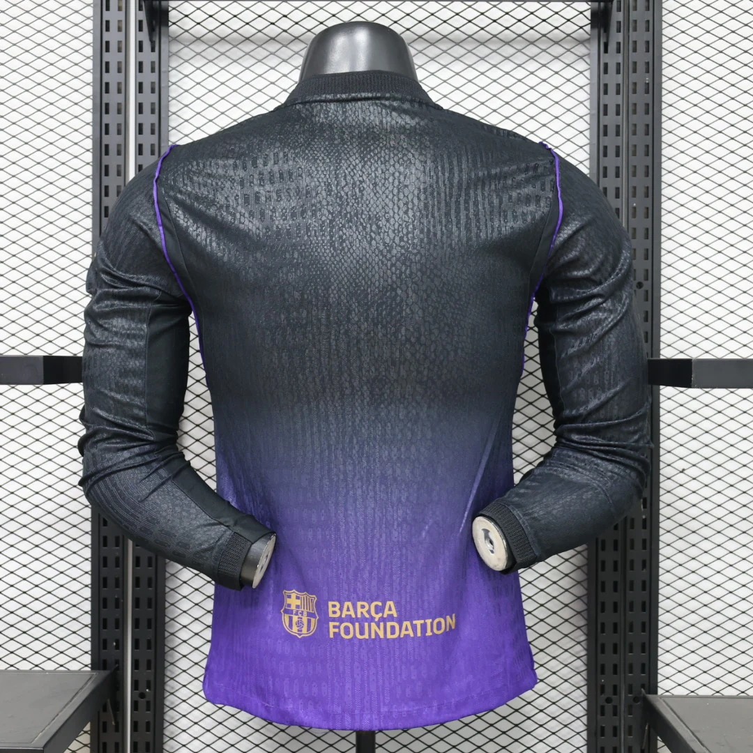 Barcelona 2026/27 Away Football Jersey – Long Sleeve back view