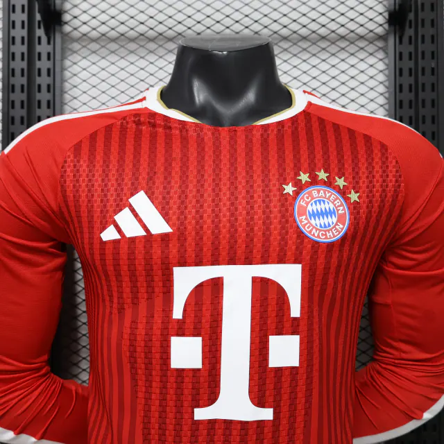 Bayern Munich 2026/27 Home Football Jersey – Long Sleeve front view
