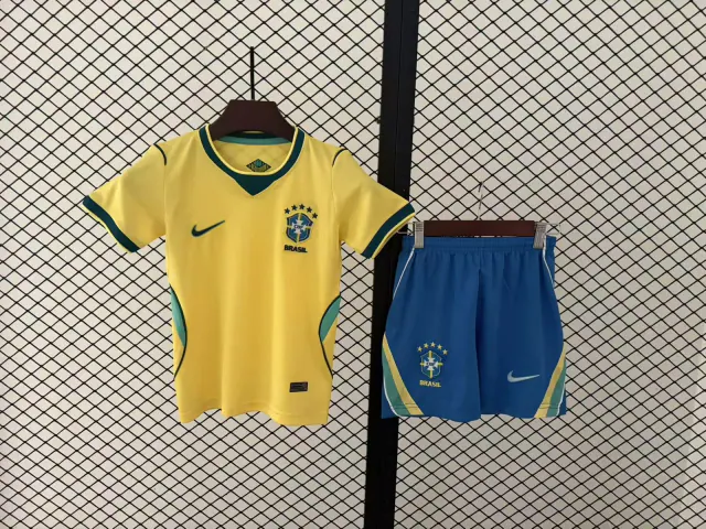 Brazil 2026 Home Football Kit – Kids front view