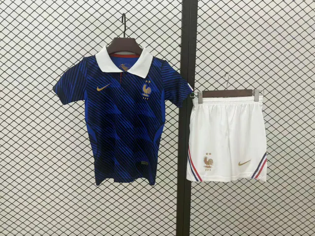 France 2026 Home Football Kit – Kids front view