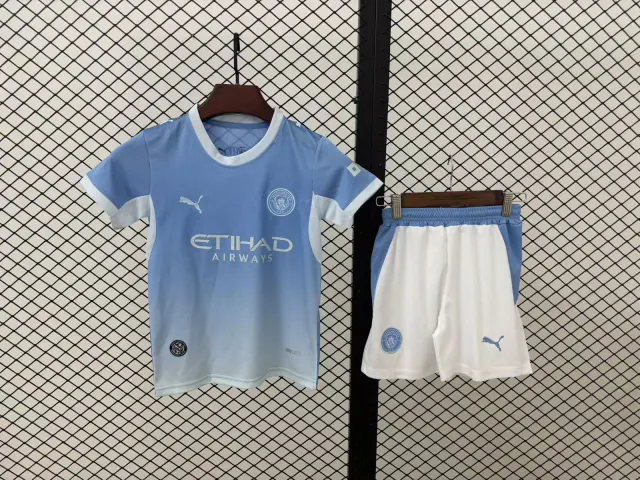 Manchester City 2026/27 Home Football Kit – Kids front view