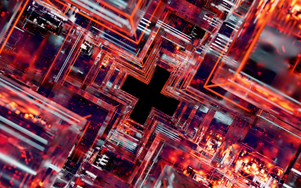Abstract network representing secure information handling
